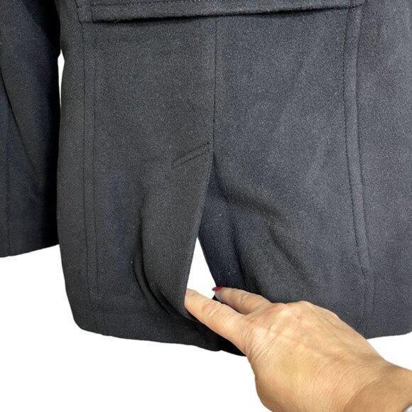 Land's End‎ Womens Insulated Peacoat Coat Size 2P Wool Cashmere Blend Black NWT - Picture 5 of 14